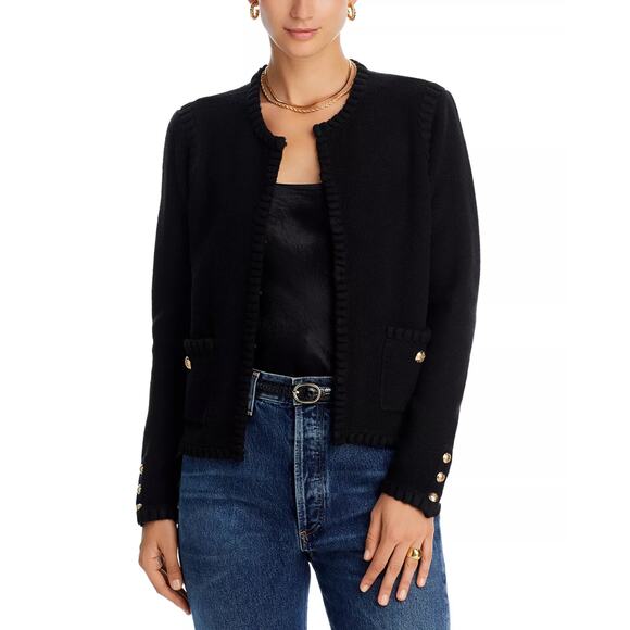 BLOOMINGDALES AQUA BOBBLE CARDIGAN BLACK - Picture 1 of 8